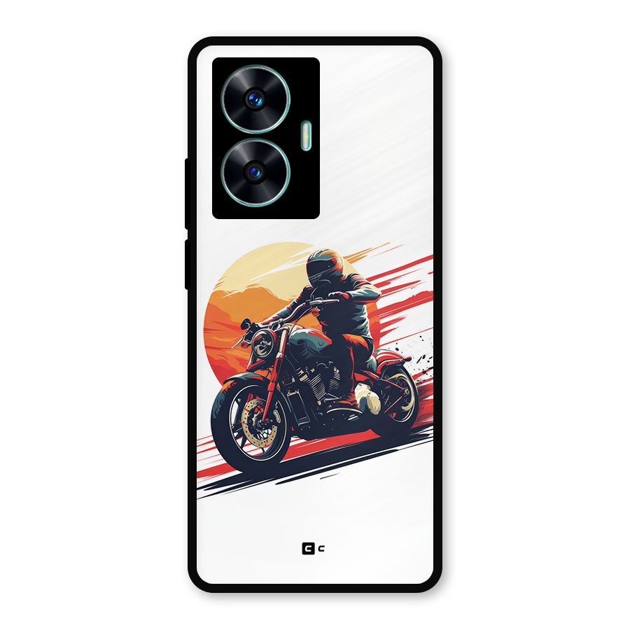 Retro Biker Metal Back Case for Realme Narzo N55