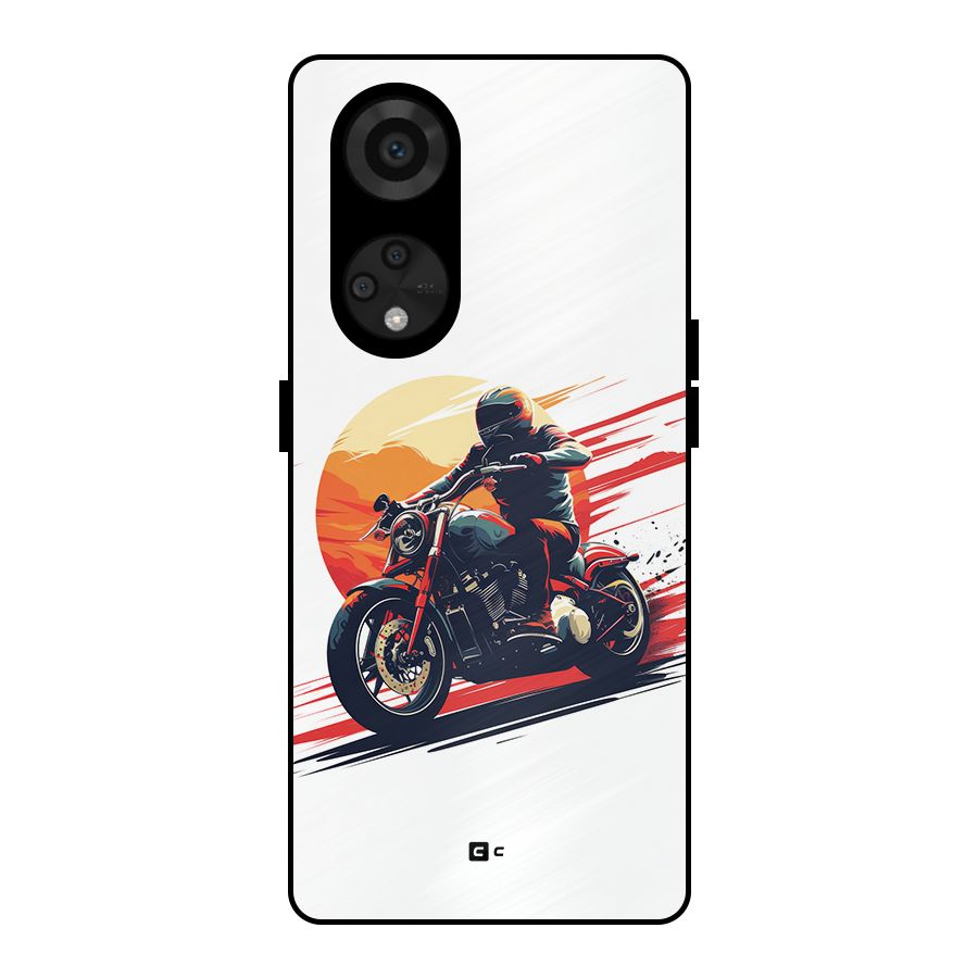 Retro Biker Metal Back Case for Reno8 T 5G
