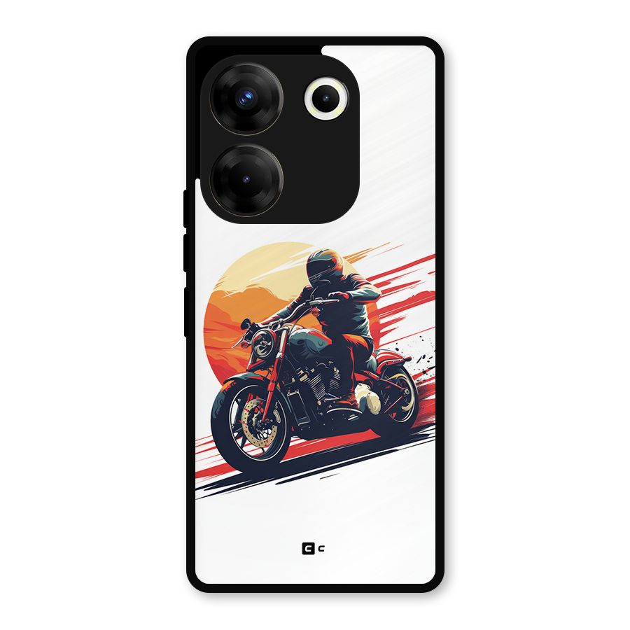 Retro Biker Metal Back Case for Tecno Camon 20 Pro
