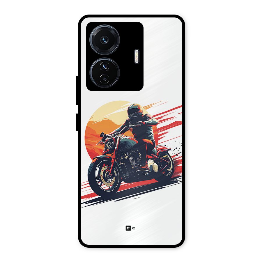 Retro Biker Metal Back Case for Vivo T1 Pro