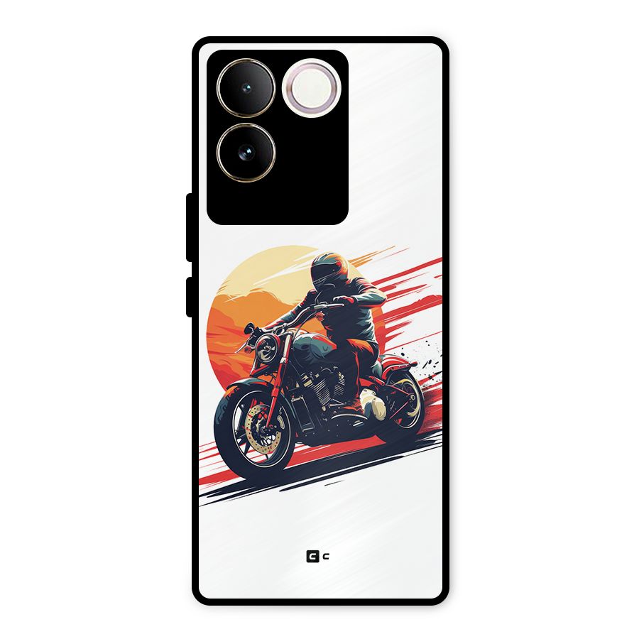 Retro Biker Metal Back Case for Vivo T2 Pro