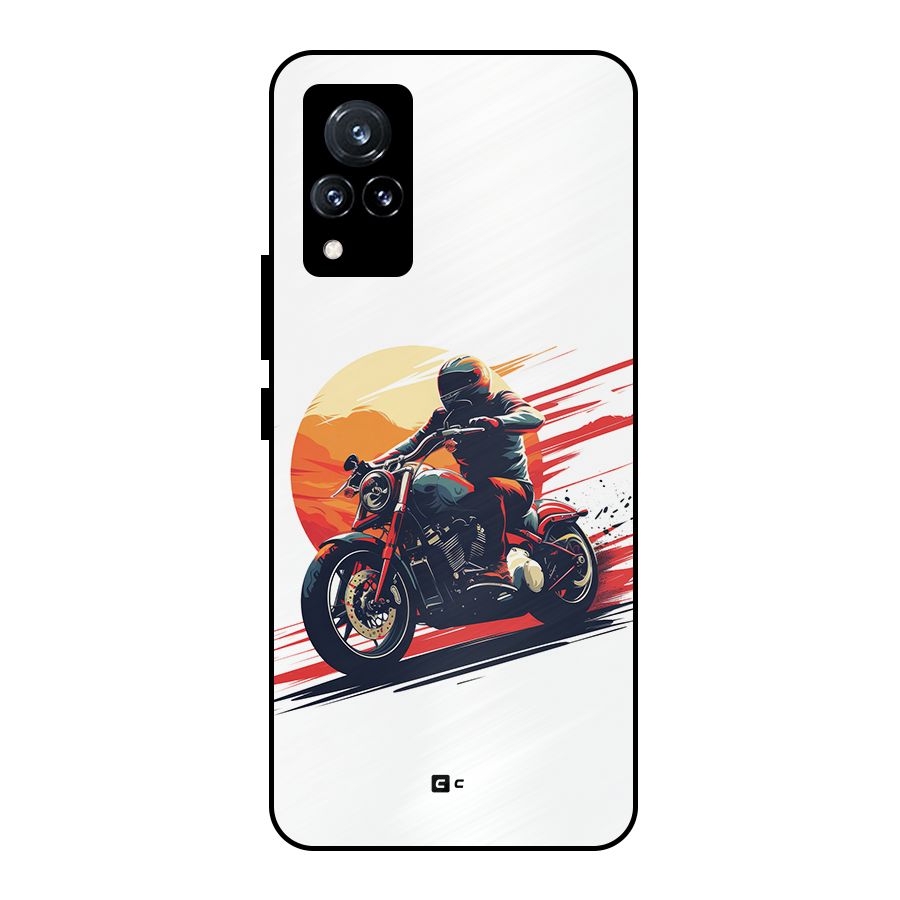 Retro Biker Metal Back Case for Vivo V21 5G