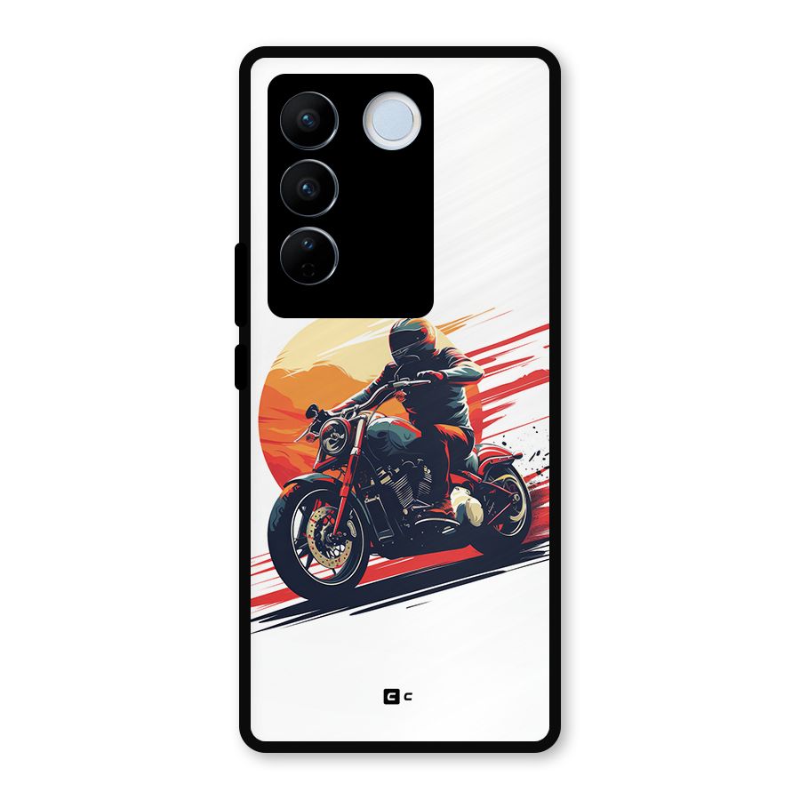 Retro Biker Metal Back Case for Vivo V27 Pro