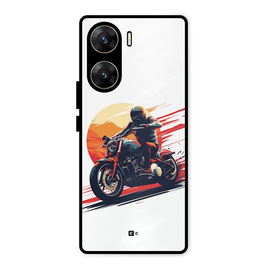 Retro Biker Metal Back Case for Vivo V29e
