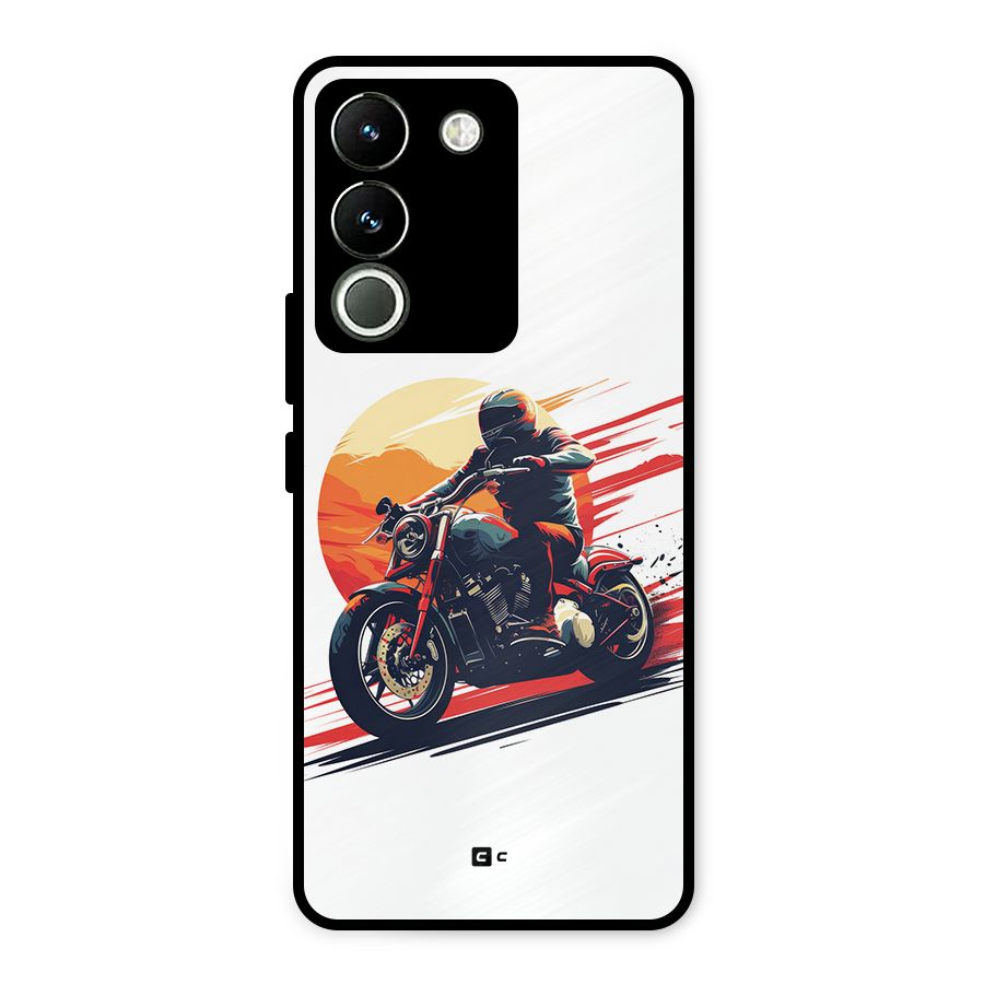 Retro Biker Metal Back Case for Vivo Y200