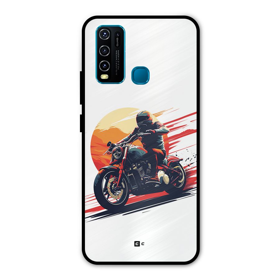 Retro Biker Metal Back Case for Vivo Y30