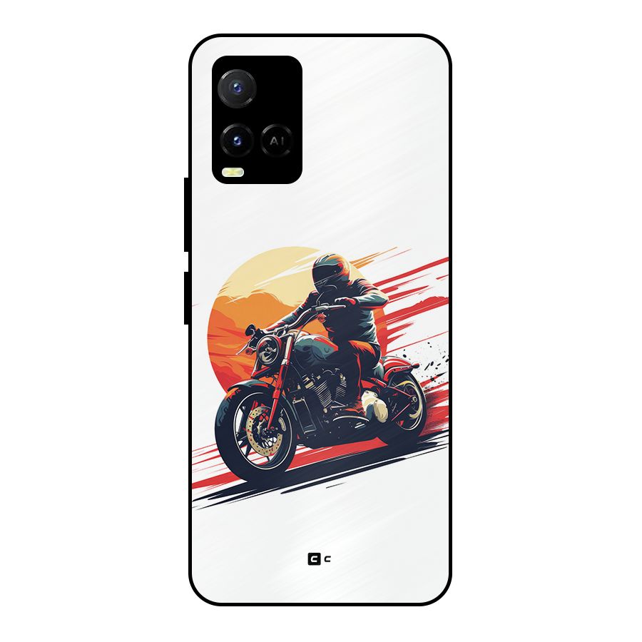 Retro Biker Metal Back Case for Vivo Y33s