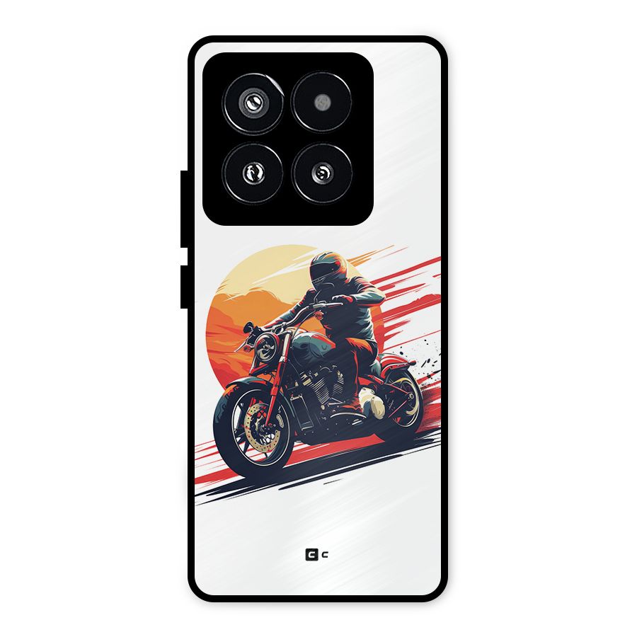 Retro Biker Metal Back Case for Xiaomi 14 Pro