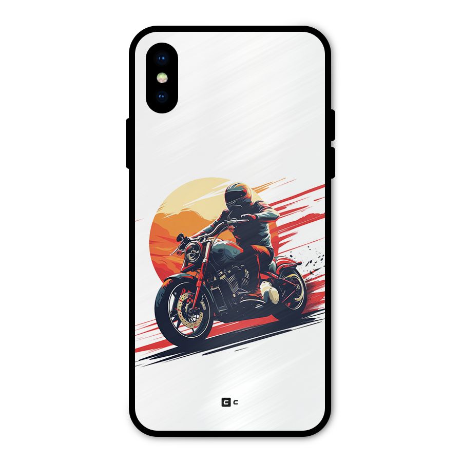 Retro Biker Metal Back Case for iPhone X