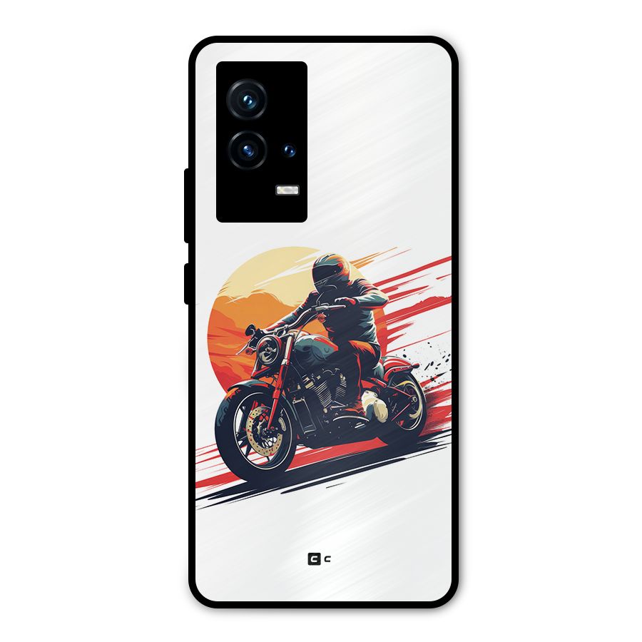 Retro Biker Metal Back Case for iQOO 9 5G