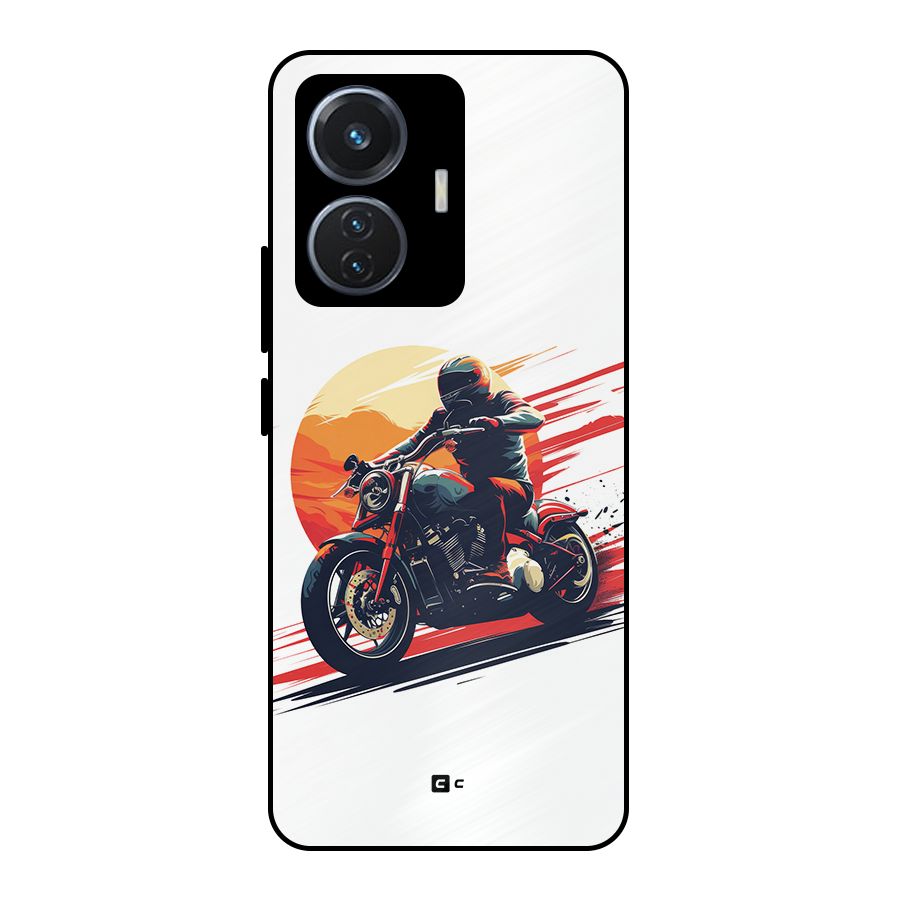Retro Biker Metal Back Case for iQOO Z6 44W