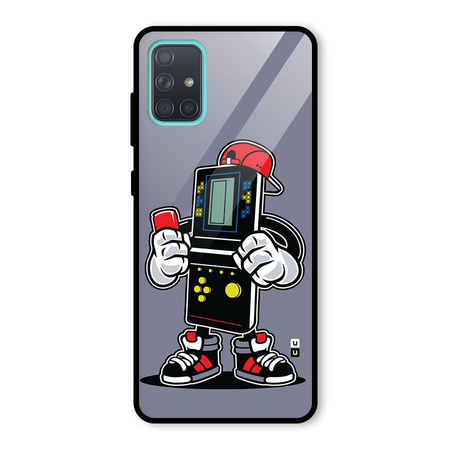 Retro Boy Glass Back Case for Galaxy A71