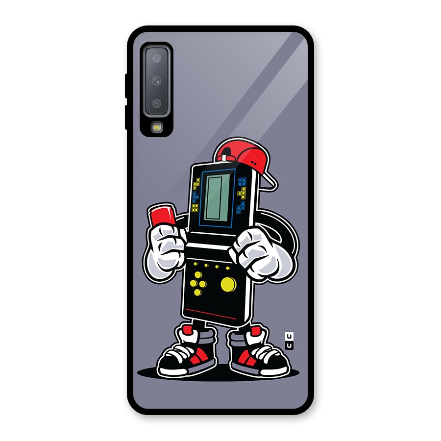 Retro Boy Glass Back Case for Galaxy A7 (2018)