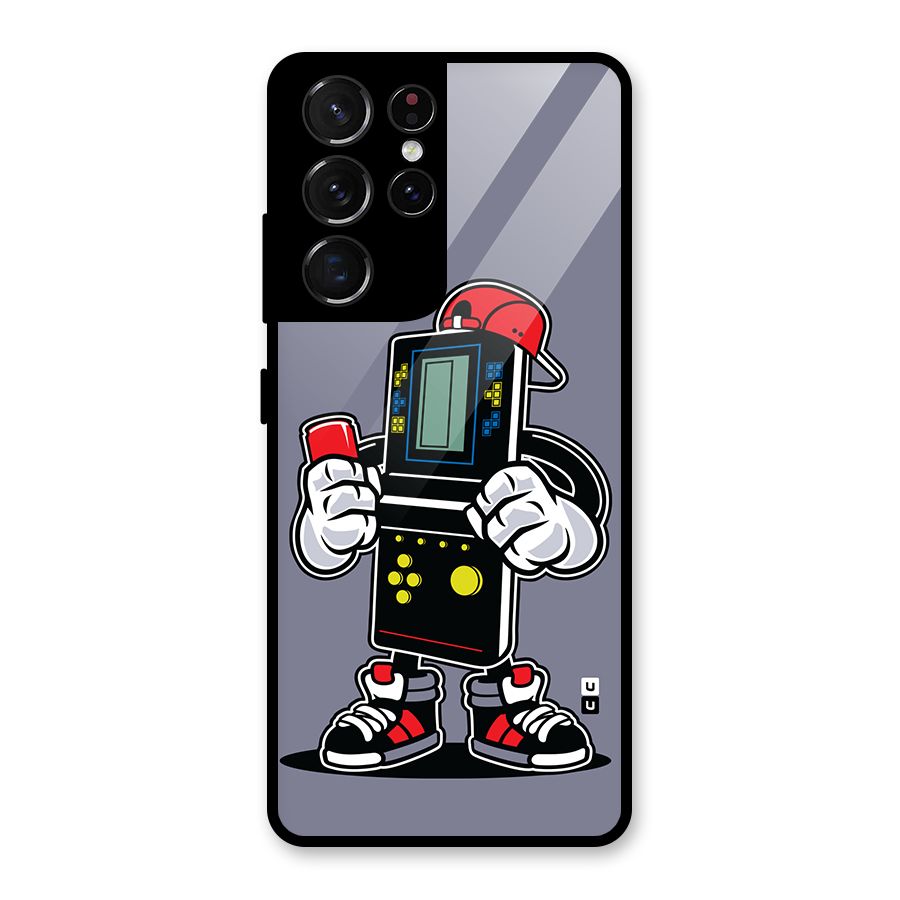 Retro Boy Glass Back Case for Galaxy S21 Ultra 5G