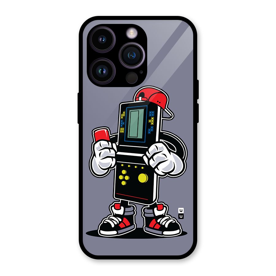 Retro Boy Glass Back Case for iPhone 14 Pro