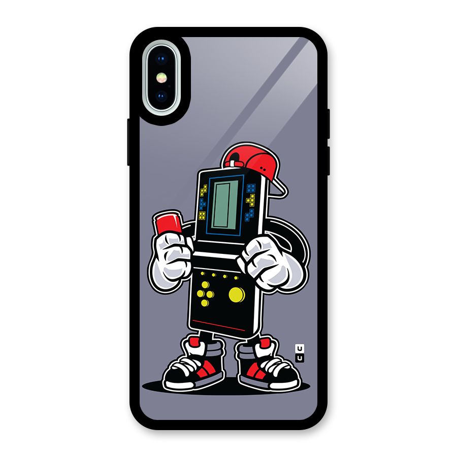 Retro Boy Glass Back Case for iPhone XS
