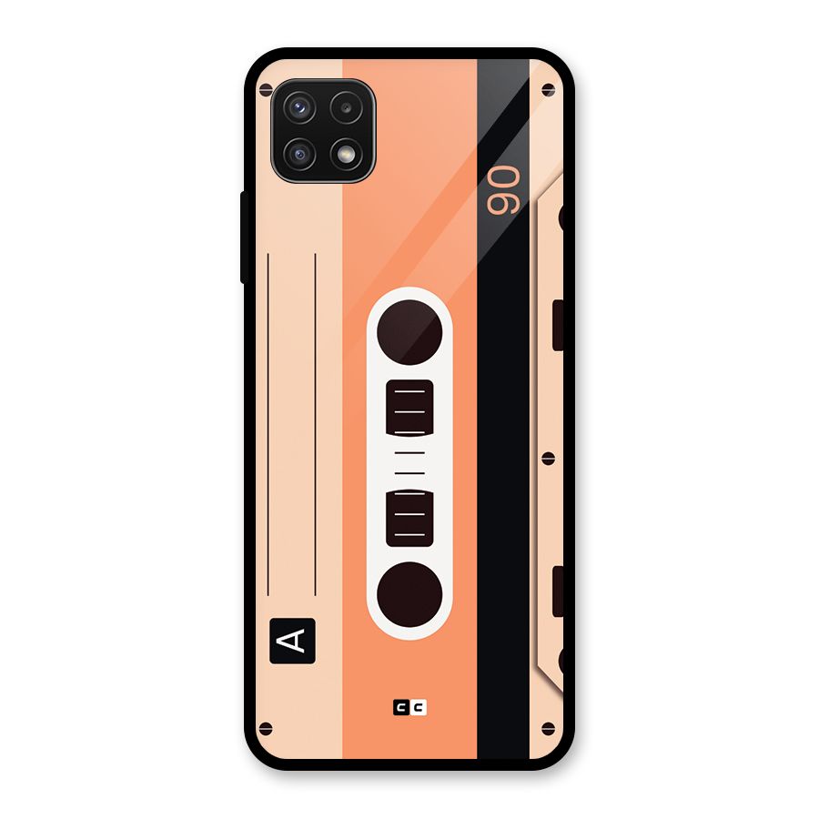 Retro Cassete Glass Back Case for Galaxy A22 5G