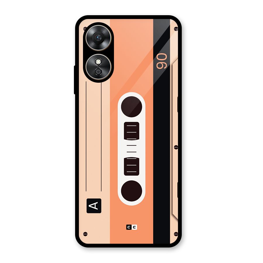 Retro Cassete Glass Back Case for Oppo A17