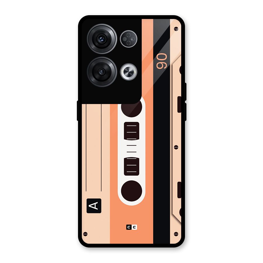 Retro Cassete Glass Back Case for Oppo Reno8 Pro 5G