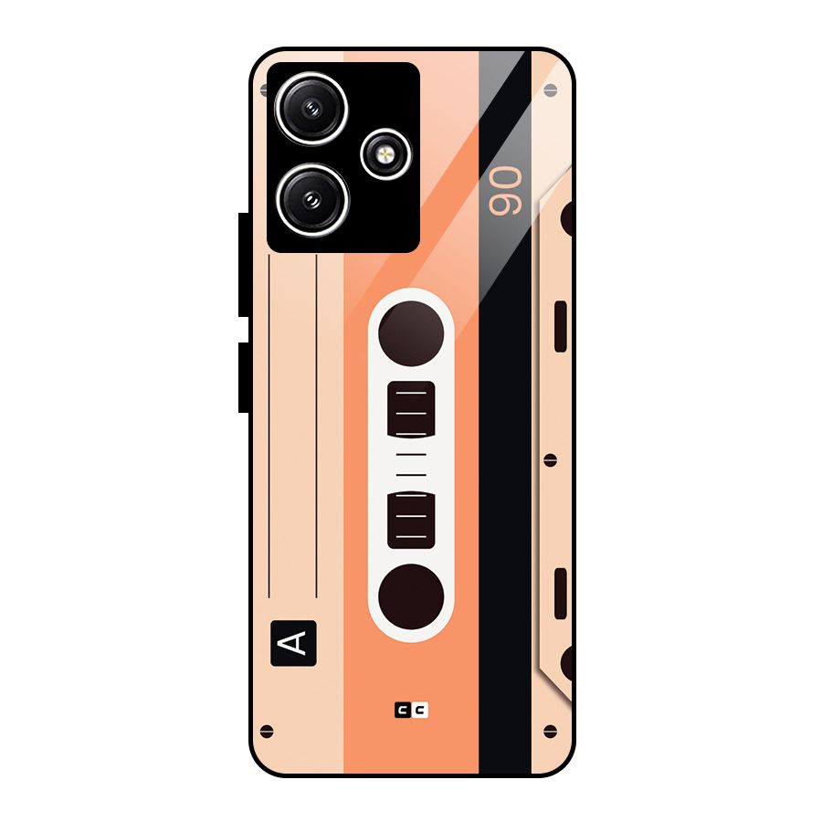Retro Cassete Glass Back Case for Poco M6 Pro
