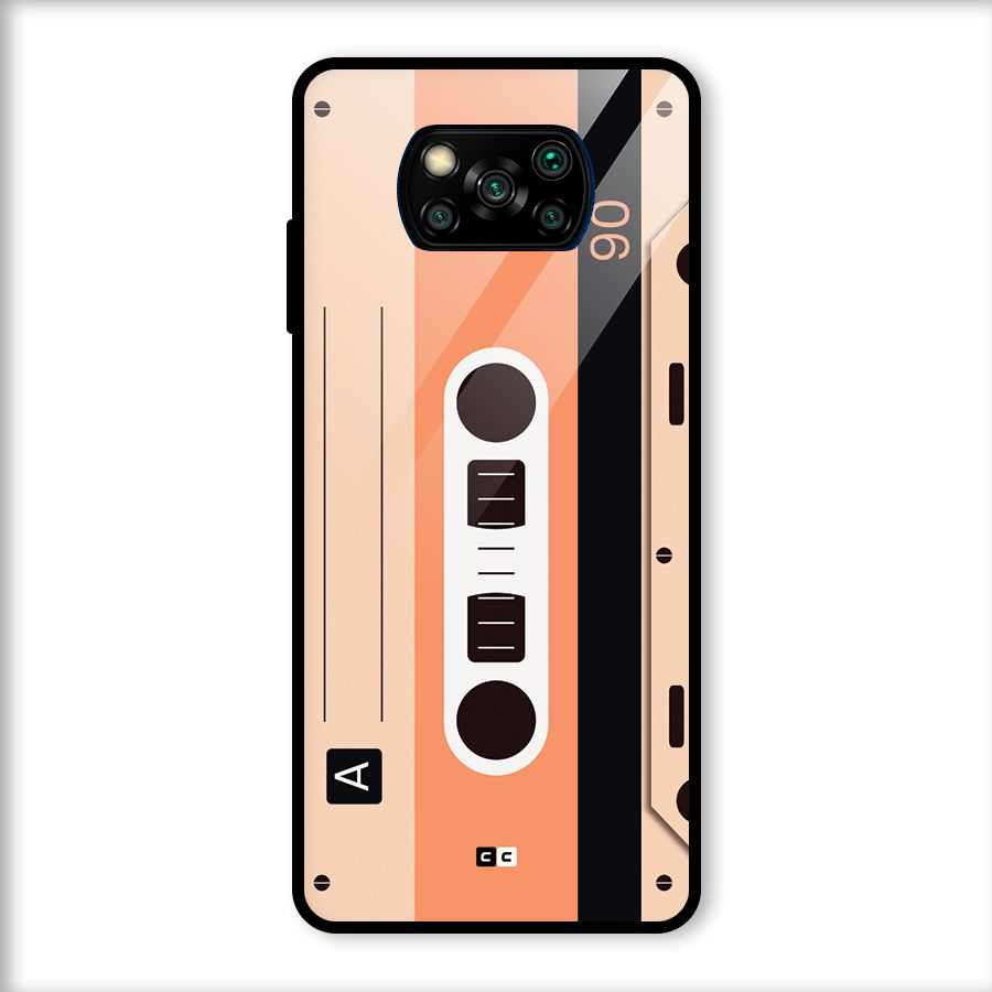Retro Cassete Glass Back Case for Poco X3