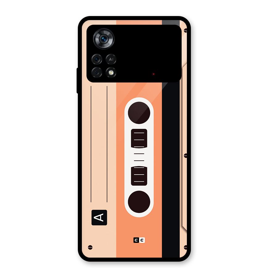 Retro Cassete Glass Back Case for Poco X4 Pro 5G