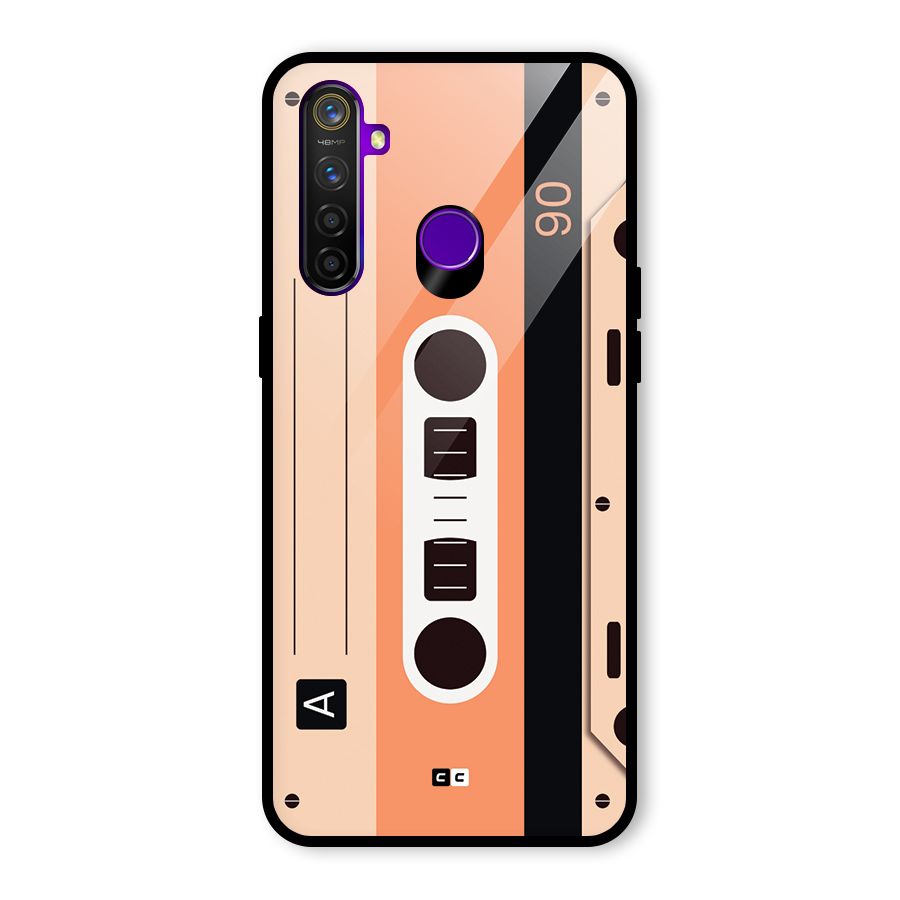 Retro Cassete Glass Back Case for Realme 5 Pro