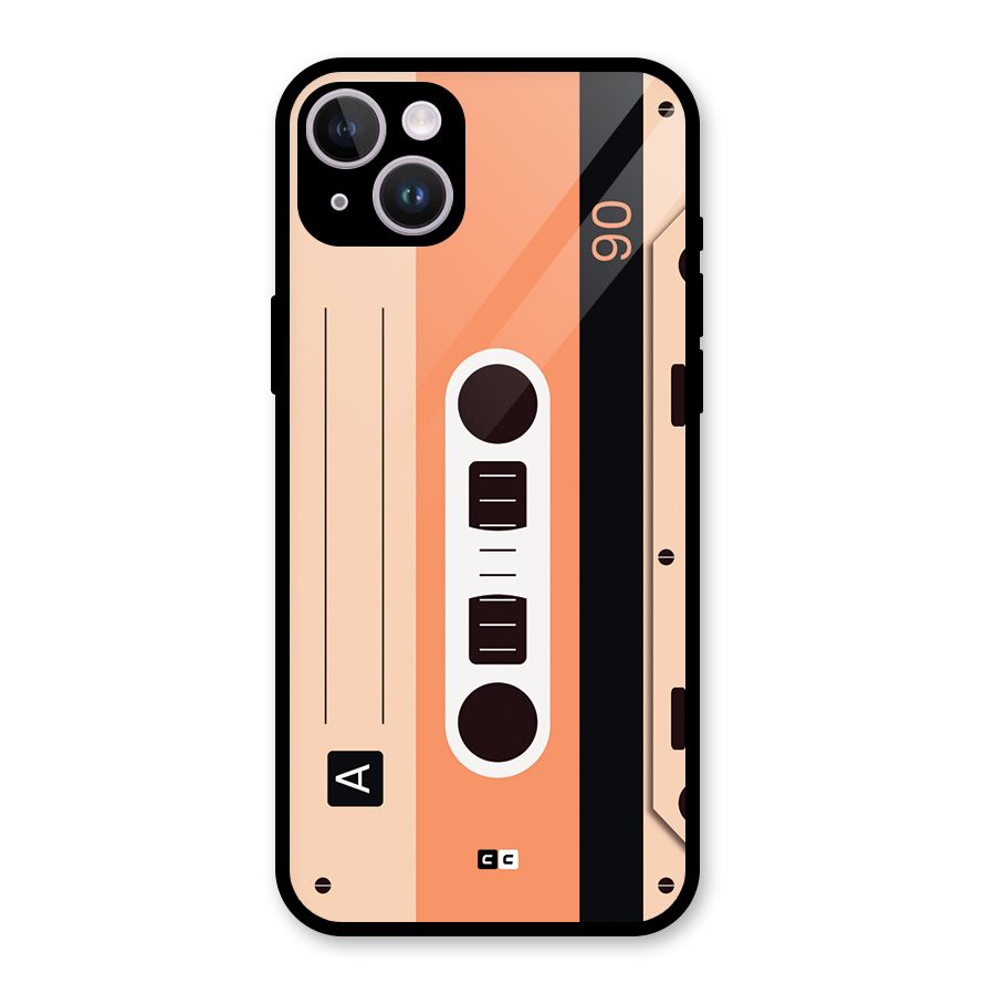 Retro Cassete Glass Back Case for iPhone 14 Plus