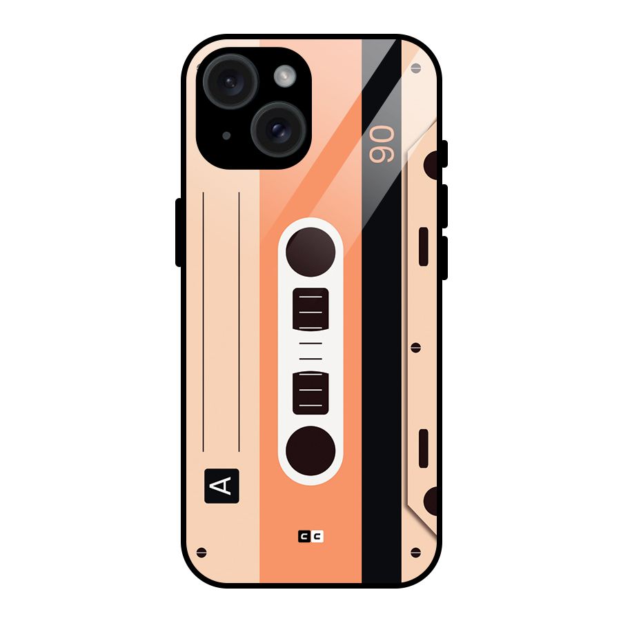 Retro Cassete Glass Back Case for iPhone 15