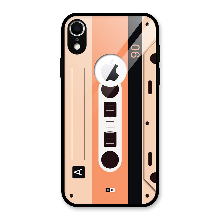 Retro Cassete Glass Back Case for iPhone XR Logo Cut