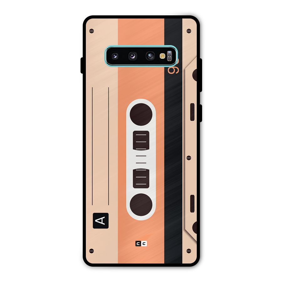 Retro Cassete Metal Back Case for Galaxy S10 Plus