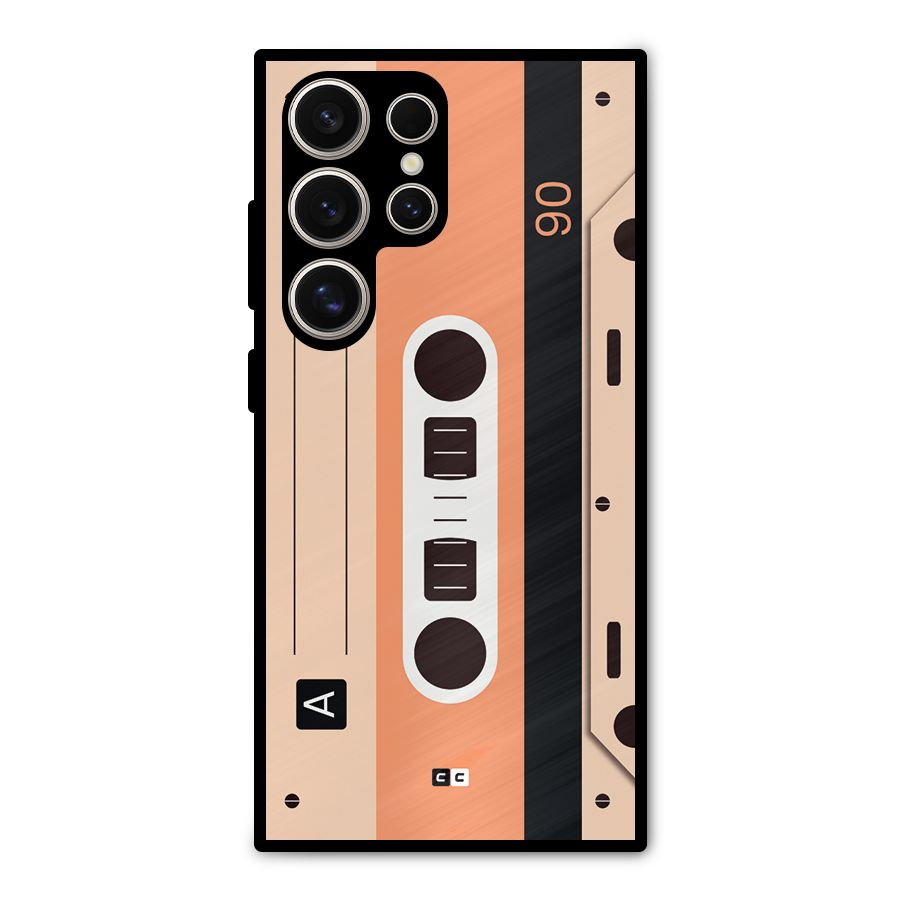 Retro Cassete Metal Back Case for Galaxy S24 Ultra