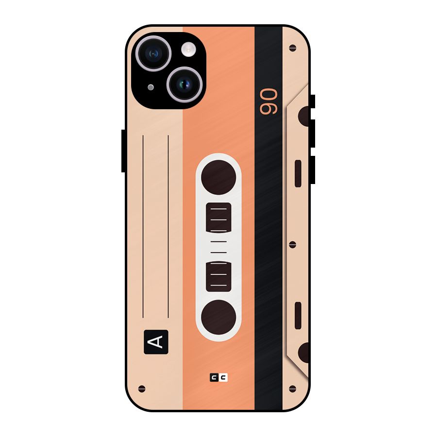 Retro Cassete Metal Back Case for iPhone 14 Plus