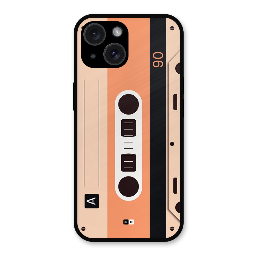 Retro Cassete Metal Back Case for iPhone 15