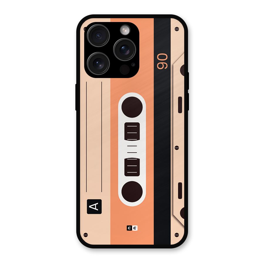 Retro Cassete Metal Back Case for iPhone 15 Pro Max