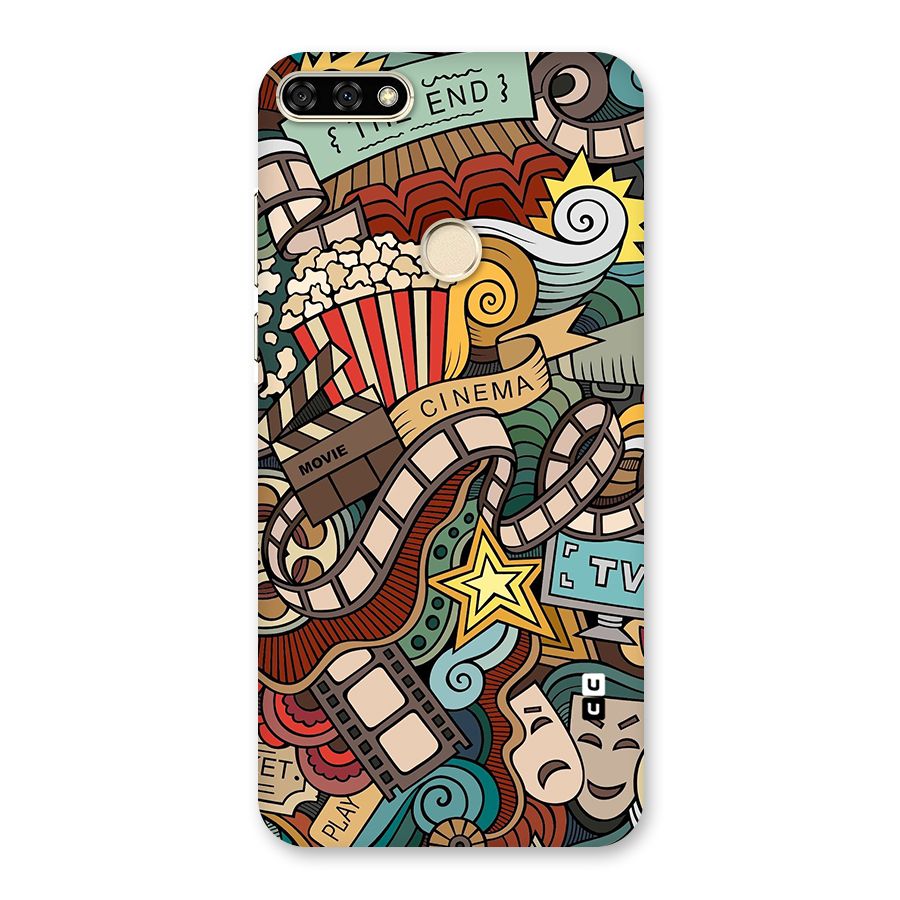 Retro Doodle Art Back Case for Honor 7A