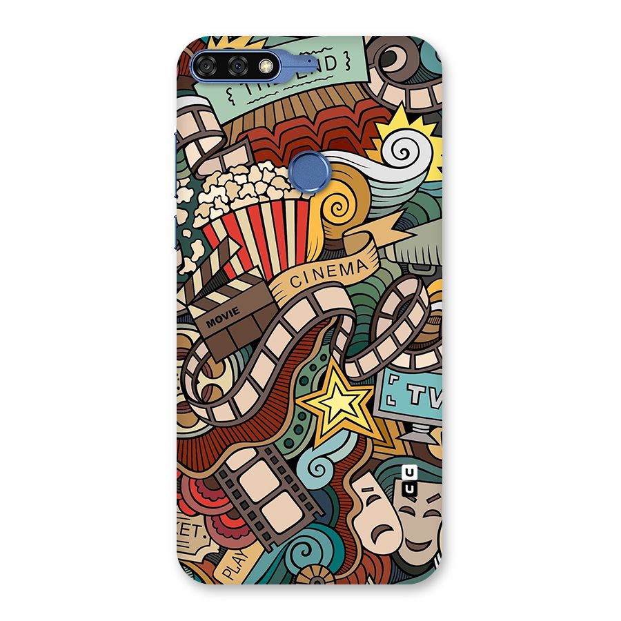 Retro Doodle Art Back Case for Honor 7C
