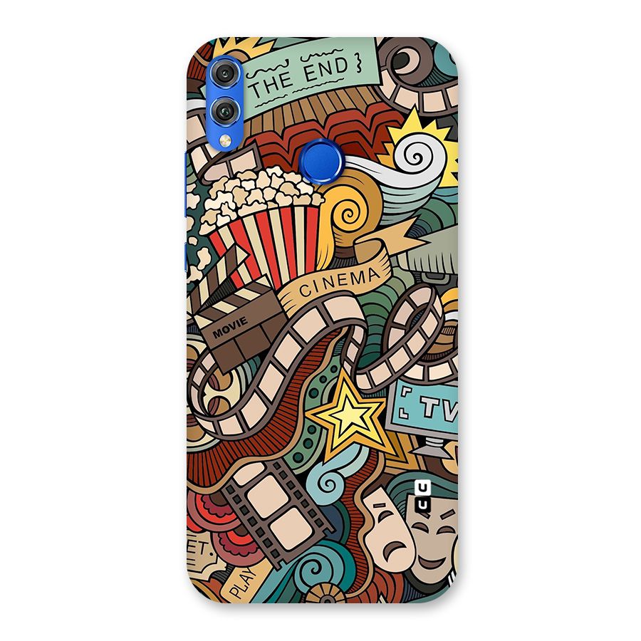 Retro Doodle Art Back Case for Honor 8X