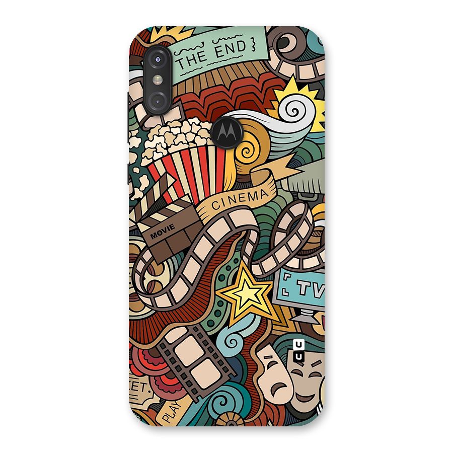 Retro Doodle Art Back Case for Motorola One Power