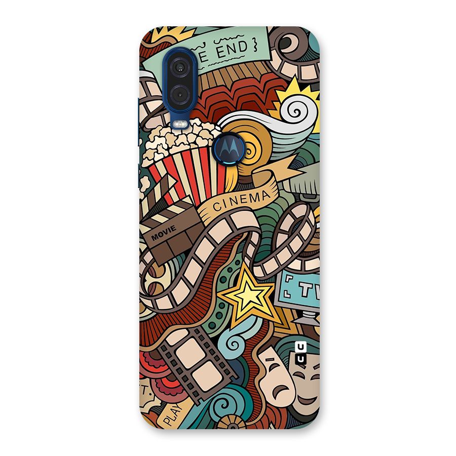 Retro Doodle Art Back Case for Motorola One Vision