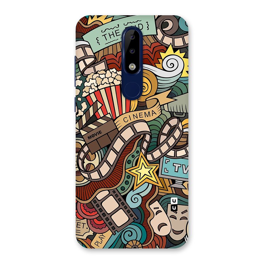 Retro Doodle Art Back Case for Nokia 5.1 Plus