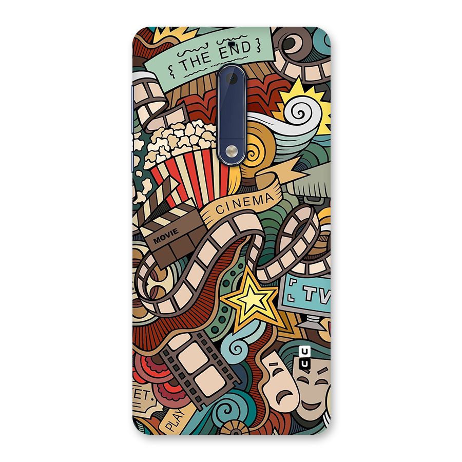 Retro Doodle Art Back Case for Nokia 5