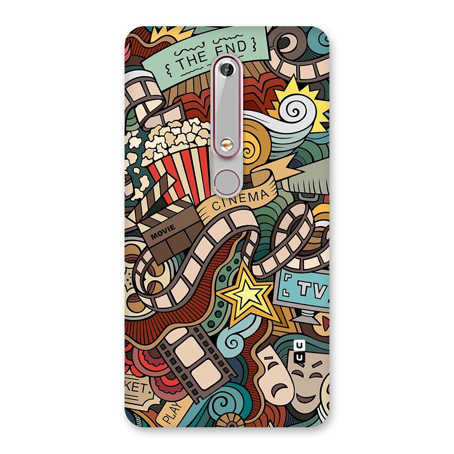 Retro Doodle Art Back Case for Nokia 6.1