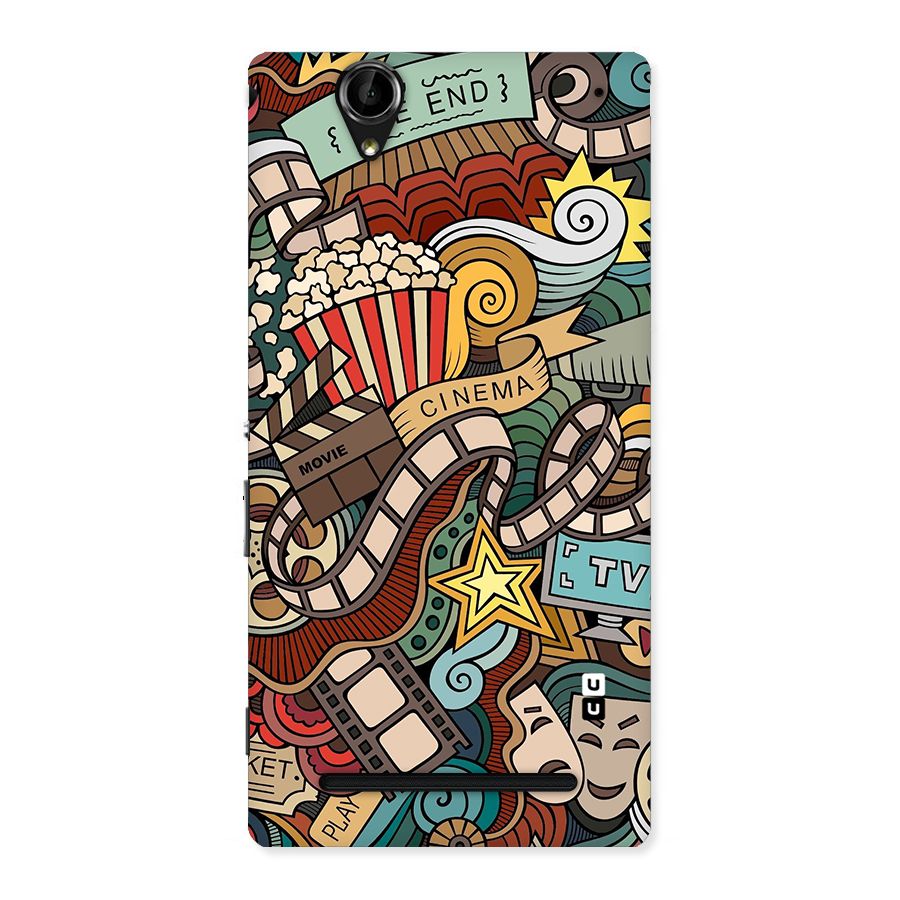 Retro Doodle Art Back Case for Sony Xperia T2