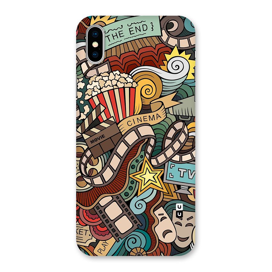 Retro Doodle Art Back Case for iPhone XS