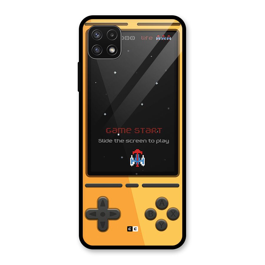 Retro Gamepad Glass Back Case for Galaxy A22 5G