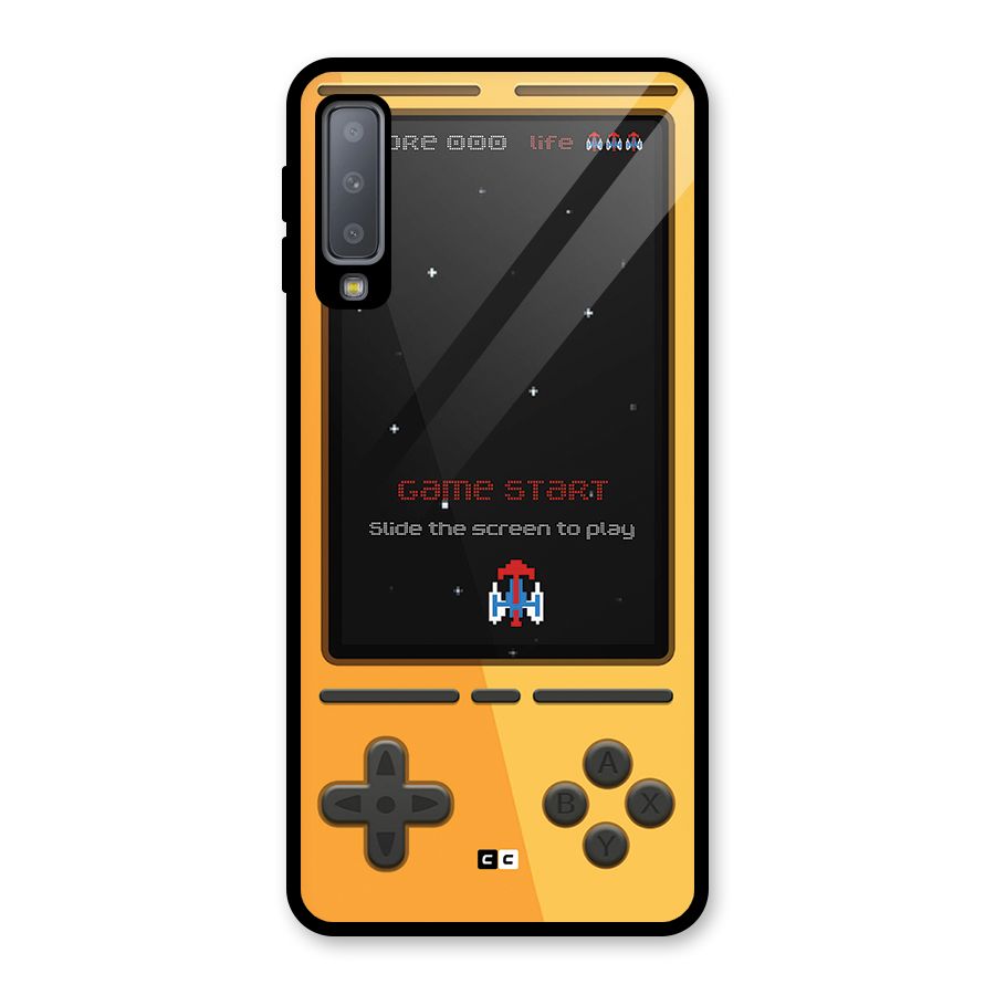Retro Gamepad Glass Back Case for Galaxy A7 (2018)