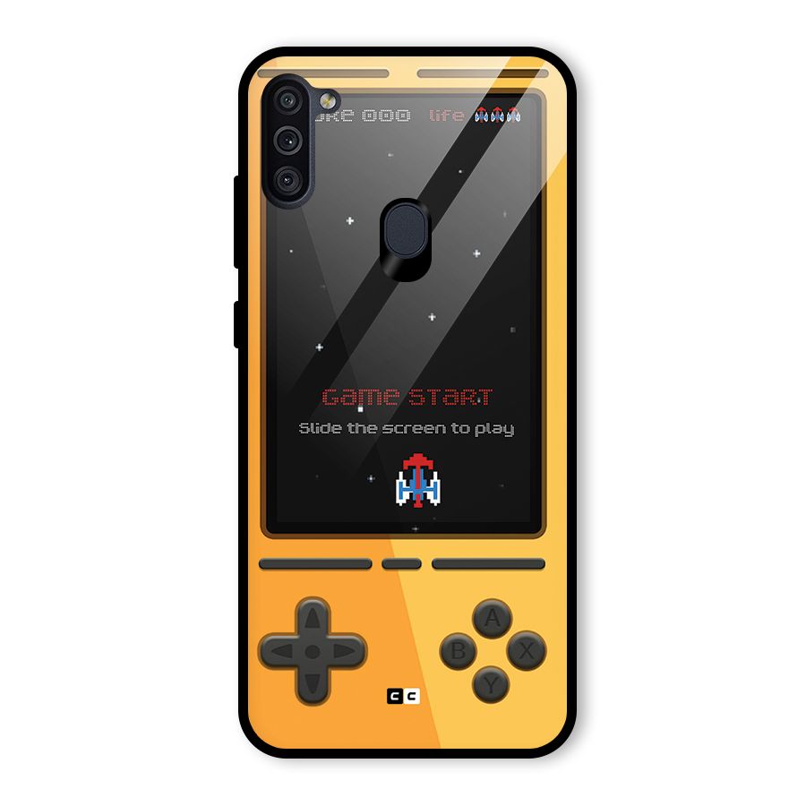 Retro Gamepad Glass Back Case for Galaxy M11