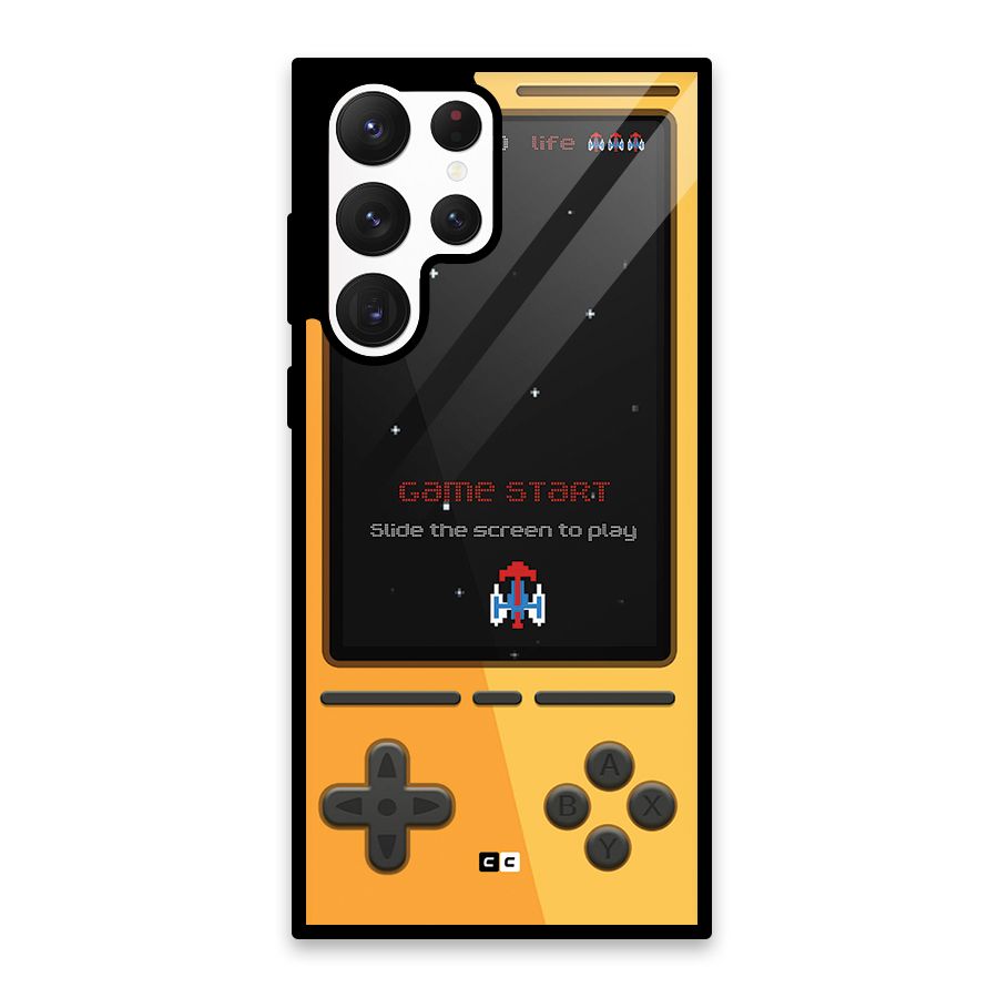 Retro Gamepad Glass Back Case for Galaxy S22 Ultra 5G