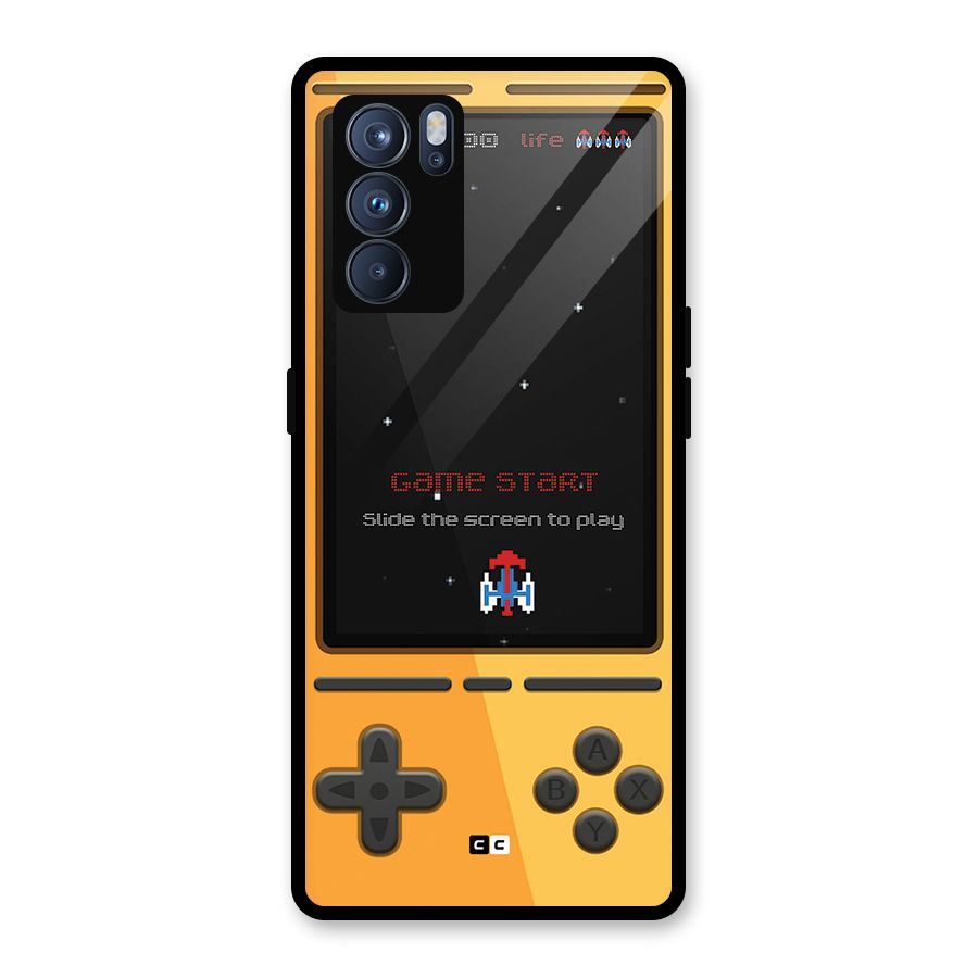 Retro Gamepad Glass Back Case for Oppo Reno6 Pro 5G